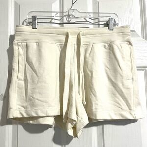 NWT Anthropologie Daily Practice Cream  Drawstring Shorts Size Large
